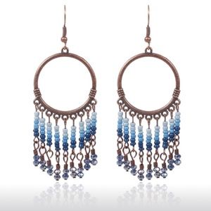 Blue beaded earrings